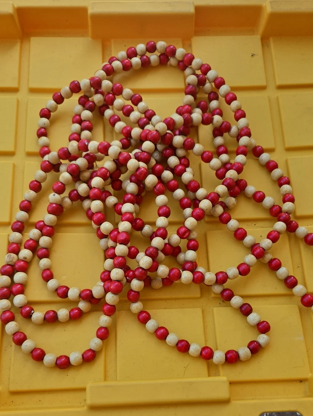 Red and Cream Beaded Garland